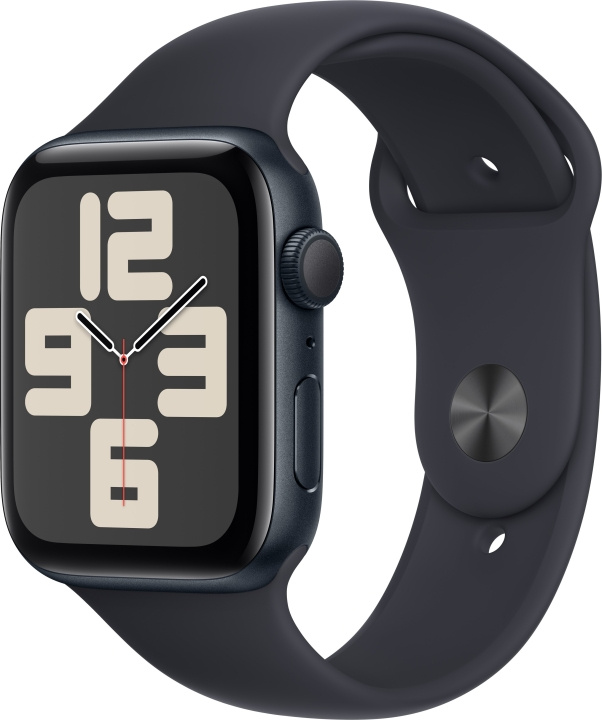 Apple Watch SE (GPS) 44 mm midnatsblå aluminiumskasse og midnatsblå sportsrem, S/M (MRE73) i gruppen SMARTPHONES & TABLETS / Træning, hjem og fritid / Apple Watch & Tilbehør / Apple Watch hos TP E-commerce Nordic AB (C77620)