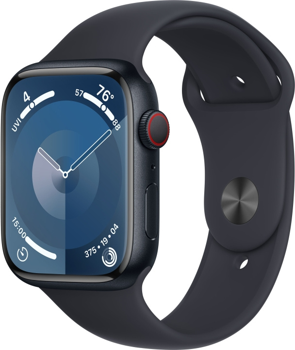 Apple Watch Series 9 (GPS + Cellular) 45 mm midnatsblå aluminiumskasse og midnatsblå sportsrem, S/M (MRMC3) i gruppen SMARTPHONES & TABLETS / Træning, hjem og fritid / Apple Watch & Tilbehør / Apple Watch hos TP E-commerce Nordic AB (C77632)