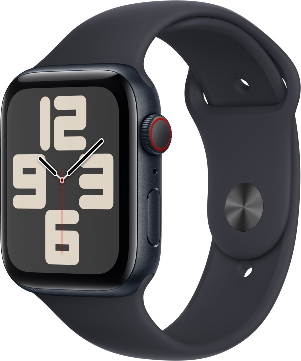 Apple Watch SE (GPS + Cellular) 44 mm midnatsblå aluminiumskasse og midnatsblå sportsarmbånd, M/L (MRH83) i gruppen SMARTPHONES & TABLETS / Træning, hjem og fritid / Apple Watch & Tilbehør / Apple Watch hos TP E-commerce Nordic AB (C77645)