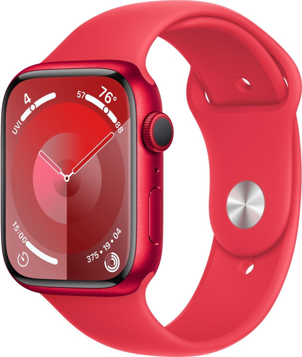 Apple Watch Series 9 (GPS) 45 mm rød (PRODUCT)RED aluminiumskasse og rød (PRODUCT)RED sportsarmbånd, S/M (MRXJ3) i gruppen SMARTPHONES & TABLETS / Træning, hjem og fritid / Apple Watch & Tilbehør / Apple Watch hos TP E-commerce Nordic AB (C77670)