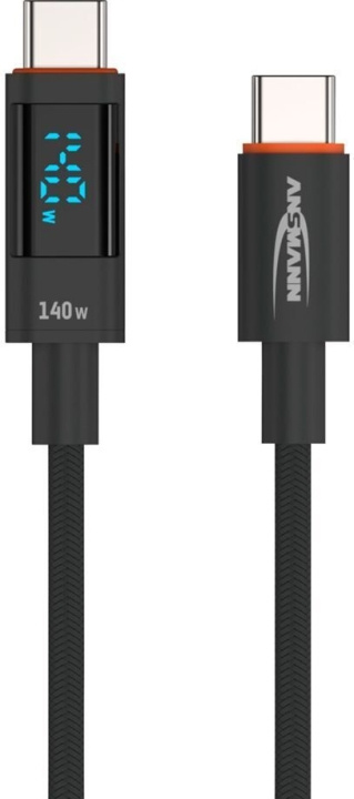 Ansmann USB-C 140W opladerkabel, 1,2 m i gruppen COMPUTERTILBEHØR / Kabler og adaptere / USB / USB-C hos TP E-commerce Nordic AB (C77729)