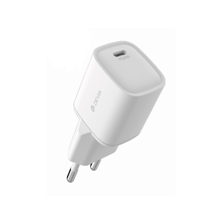 Devia väggladdare Smart Mini PD 20W 1x USB-C vit i gruppen SMARTPHONES & TABLETS / Opladere og kabler / Vægoplader / Væg oplader Type C hos TP E-commerce Nordic AB (C78611)