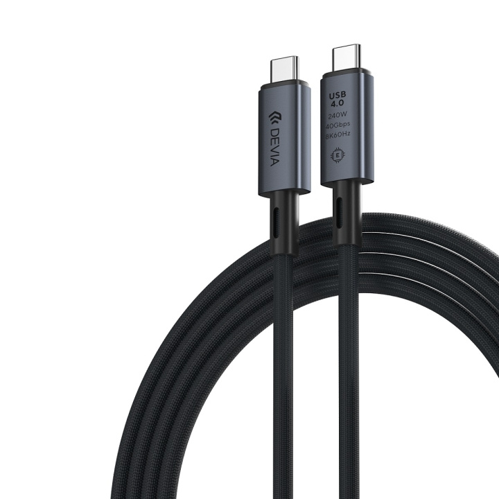 Devia kabel Extreme EC641 PD USB-C - USB-C 4.0 1,0 m 240W svart 8K 60Hz i gruppen SMARTPHONES & TABLETS / Opladere og kabler / Kabler / Kabler Type C hos TP E-commerce Nordic AB (C78680)