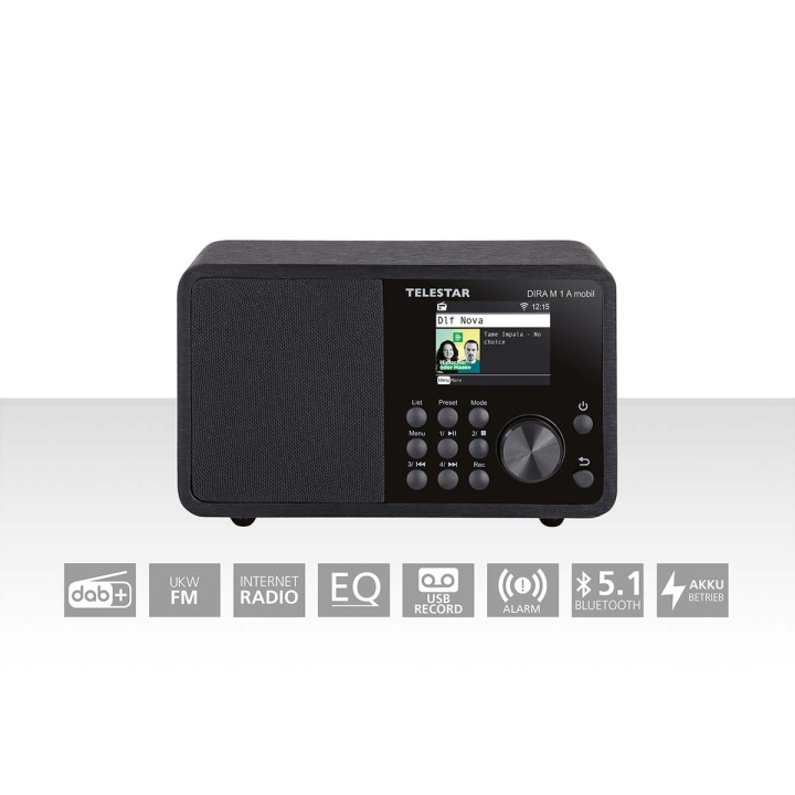 TELESTAR DIRA M 1 A Mobil EWF Batteridrevet mono-multifunktionsradio DAB+ / FM / Internet / Bluetooth Sort i gruppen HJEMMEELEKTRONIK / Lyd & billede / Hjemmebiograf, HiFi & Bærbar / Radio og vækkeure / Radio hos TP E-commerce Nordic AB (C78699)