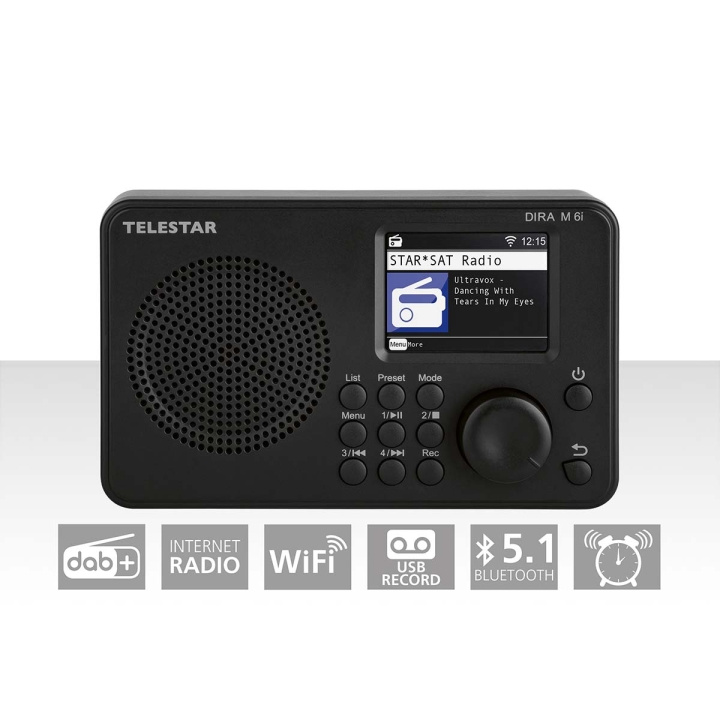 TELESTAR DIRA M 6i Ultrakompakt multifunktionsradio DAB+ / FM / Internet / Bluetooth Sort i gruppen HJEMMEELEKTRONIK / Lyd & billede / Hjemmebiograf, HiFi & Bærbar / Radio og vækkeure / Radio hos TP E-commerce Nordic AB (C78700)