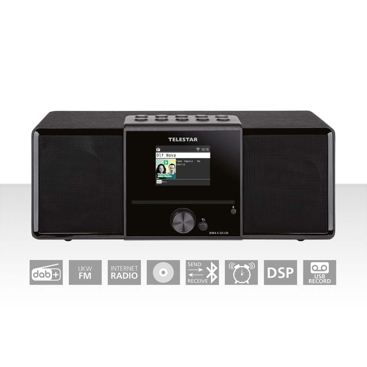 TELESTAR DIRA S32i CD EWF Multifunktionel stereoradio med cd-afspiller DAB+ / FM / Internet / Bluetooth Sort i gruppen HJEMMEELEKTRONIK / Lyd & billede / Hjemmebiograf, HiFi & Bærbar / Radio og vækkeure / Radio hos TP E-commerce Nordic AB (C78704)