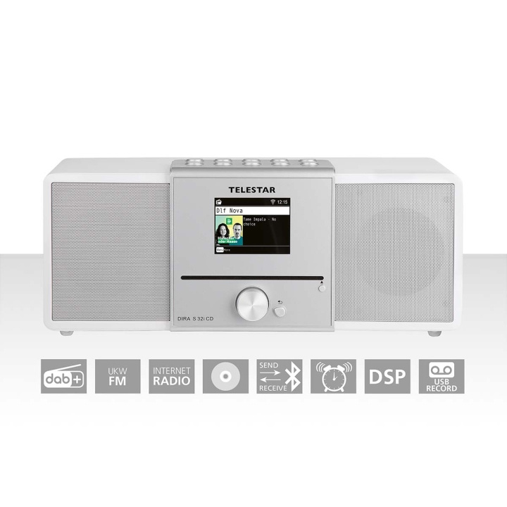 TELESTAR DIRA S32i CD EWF Multifunktionel stereoradio med cd-afspiller DAB+ / FM / Internet / Bluetooth Hvid i gruppen HJEMMEELEKTRONIK / Lyd & billede / Hjemmebiograf, HiFi & Bærbar / Radio og vækkeure / Radio hos TP E-commerce Nordic AB (C78705)