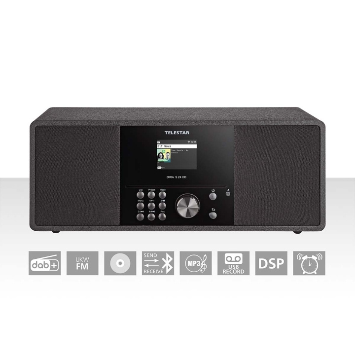 TELESTAR DIRA S 24 CD DAB+/FM Stereo Radio med CD-afspiller Sort i gruppen HJEMMEELEKTRONIK / Lyd & billede / Hjemmebiograf, HiFi & Bærbar / Radio og vækkeure / Radio hos TP E-commerce Nordic AB (C78737)