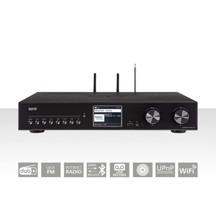 imperial DABMAN i560 CD All-in-one HiFi-system med forstærker og cd-afspiller DAB+ / FM / Internet / Bluetooth Sort i gruppen HJEMMEELEKTRONIK / Lyd & billede / Hjemmebiograf, HiFi & Bærbar / Kompakt stereo & pladespiller hos TP E-commerce Nordic AB (C78748)