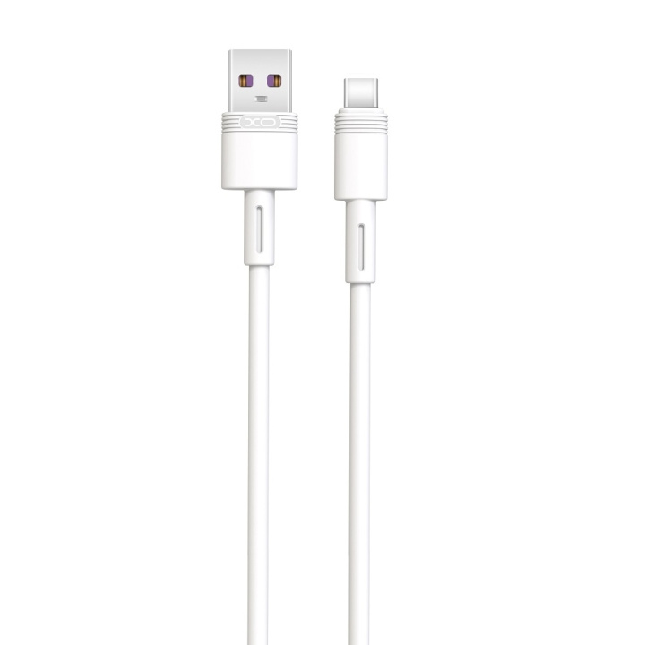 XO kabel NB-Q166 USB - USB-C 1,0 m 5A vit i gruppen COMPUTERTILBEHØR / Kabler og adaptere / USB / USB-C hos TP E-commerce Nordic AB (C79152)