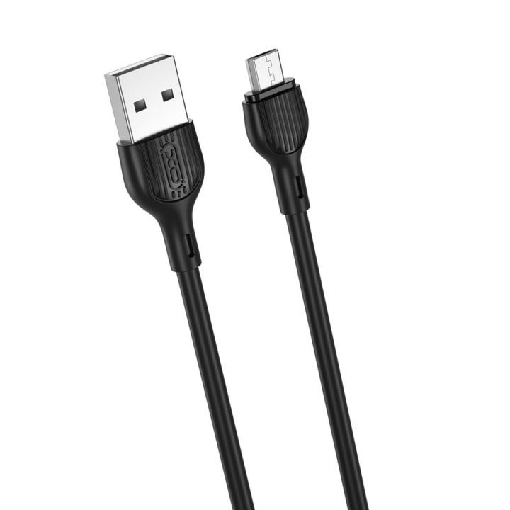 XO kabel NB200 USB - microUSB 1,0m 2.1A svart i gruppen COMPUTERTILBEHØR / Kabler og adaptere / USB / Micro-USB hos TP E-commerce Nordic AB (C79182)