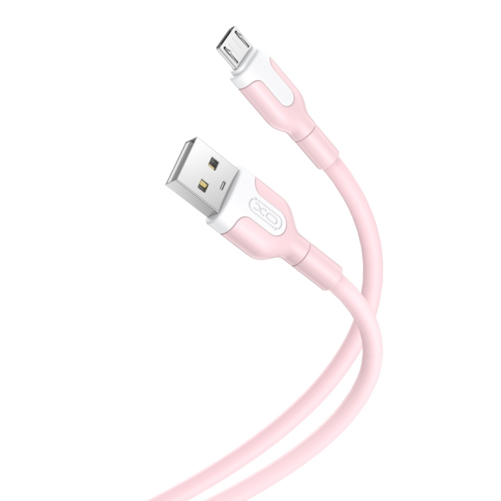 XO kabel NB212 USB - microUSB 1,0 m 2,1A rosa i gruppen SMARTPHONES & TABLETS / Opladere og kabler / Kabler / Kabler microUSB hos TP E-commerce Nordic AB (C79187)