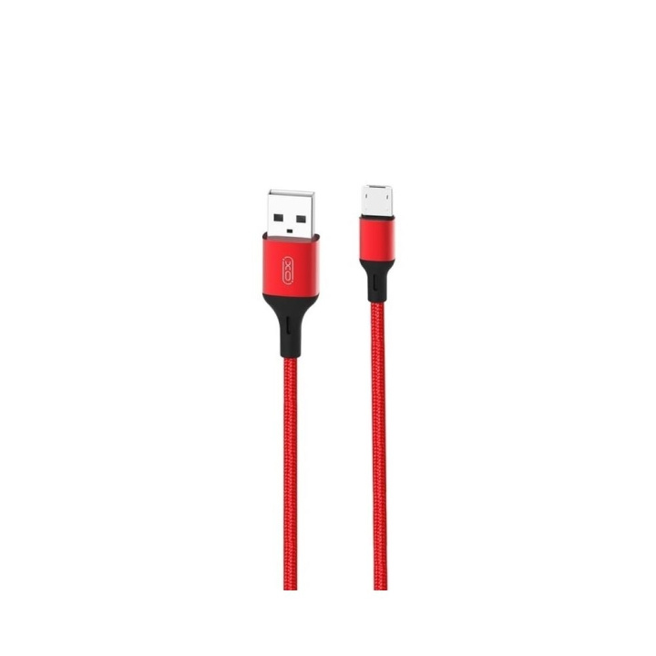 XO kabel NB143 USB - microUSB 1,0 m 2,4A röd i gruppen COMPUTERTILBEHØR / Kabler og adaptere / USB / Micro-USB hos TP E-commerce Nordic AB (C79194)