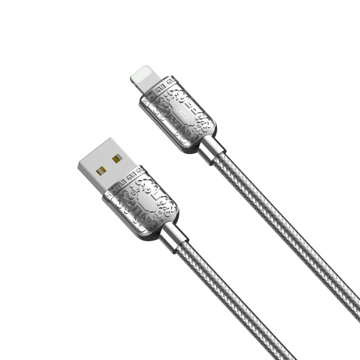 XO kabel NB216 USB - Lightning 1,0 m 2,4A silver i gruppen SMARTPHONES & TABLETS / Opladere og kabler / Kabler / Kabler Lightning hos TP E-commerce Nordic AB (C79215)