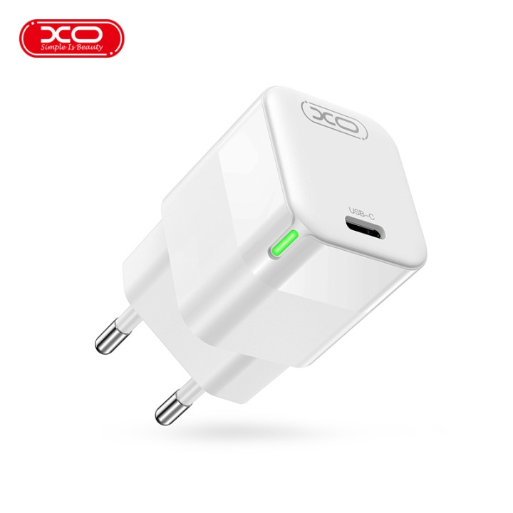 XO väggladdare CE06 PD 30W 1x USB-C vit i gruppen SMARTPHONES & TABLETS / Opladere og kabler / Vægoplader / Væg oplader Type C hos TP E-commerce Nordic AB (C79245)