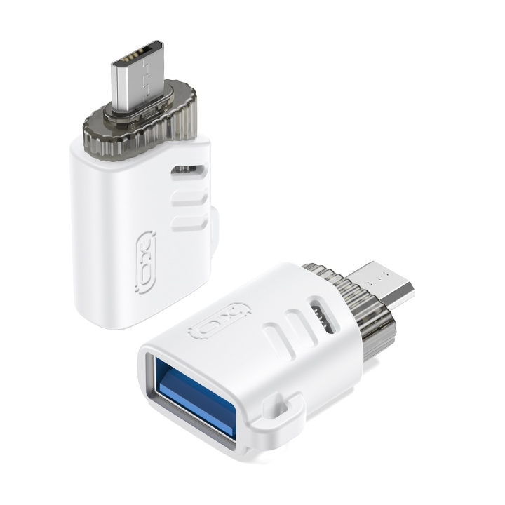 XO adapter NB256C OTG USB - microUSB vit i gruppen COMPUTERTILBEHØR / Kabler og adaptere / USB / Micro-USB hos TP E-commerce Nordic AB (C79300)