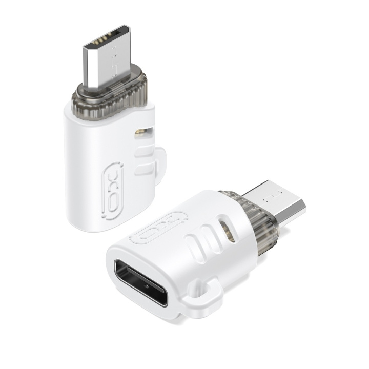 XO adapter NB256H USB-C - microUSB vit i gruppen COMPUTERTILBEHØR / Kabler og adaptere / USB / USB-C hos TP E-commerce Nordic AB (C79301)