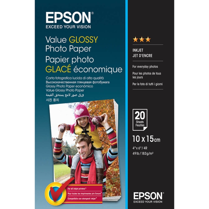 Epson Value Glossy Photo Papir 10x15cm - 20 Ark i gruppen HJEMMEELEKTRONIK / Foto og video / Fotografi udstyr / Andet hos TP E-commerce Nordic AB (C79455)