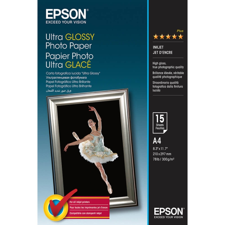 Epson A4 Ultra Glossy Photo Paper A4 - 15 Sheets i gruppen HJEMMEELEKTRONIK / Foto og video / Fotografi udstyr / Andet hos TP E-commerce Nordic AB (C79461)