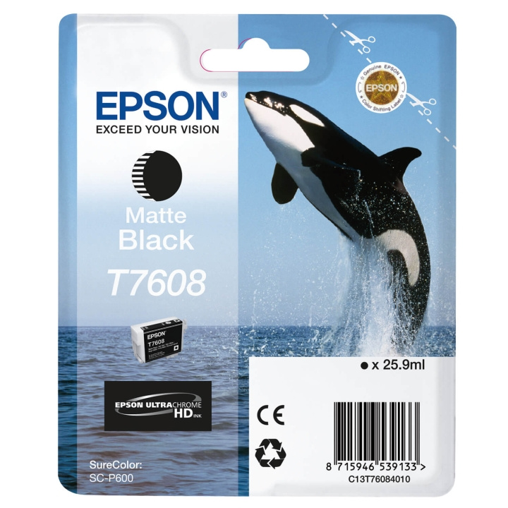 Epson Ink UltraChrome HD T76084N10 Matte Black i gruppen COMPUTERTILBEHØR / Printere og tilbehør / Blæk og toner / Blækpatroner / Epson hos TP E-commerce Nordic AB (C79465)