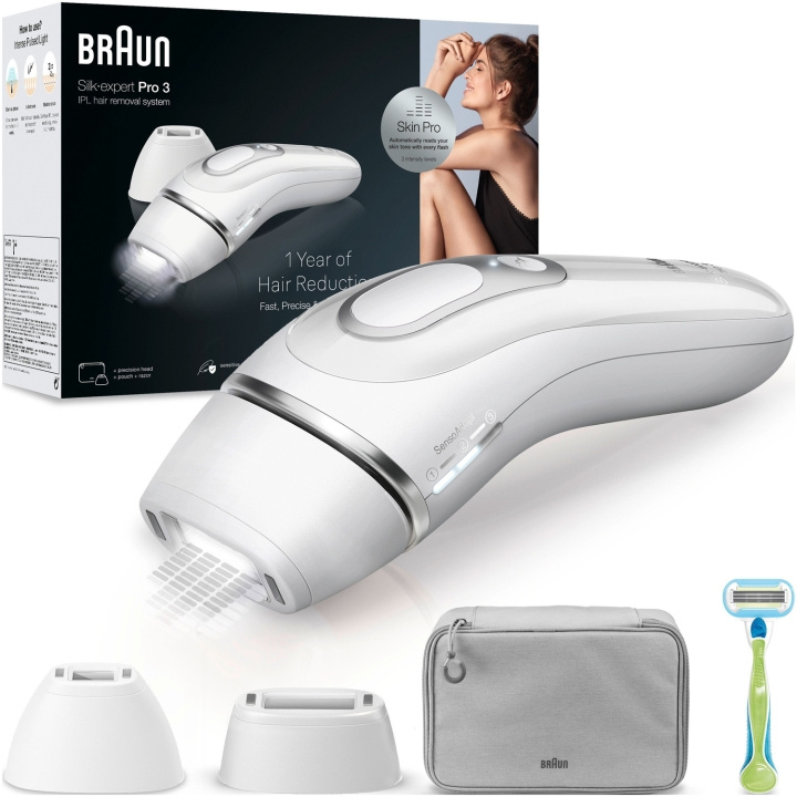 Braun IPL Silk-expert Pro 3 PL3122 Silver/White i gruppen SKØNHED & HELSE / Hår og styling / Hårfjerning / IPL og Laser hos TP E-commerce Nordic AB (C79527)