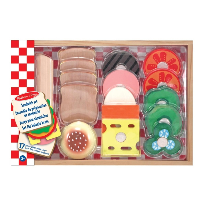 Melissa & Doug Food Play Sandwich-sæt i træ i gruppen LEGETØJ, BØRN & BABY / Legetøj / Køkken legesager hos TP E-commerce Nordic AB (C79803)