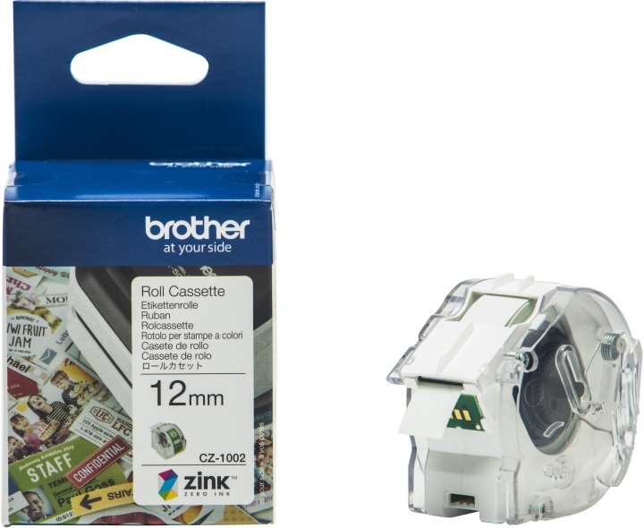 Brother CZ1002 selvklæbende tape, 12 mm x 5 m, hvid i gruppen COMPUTERTILBEHØR / Printere og tilbehør / Printere / Labelmaskiner og tilbehør / Tape hos TP E-commerce Nordic AB (C80189)