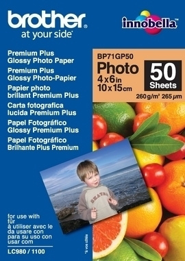 Brother BP71GP50 Premium Plus fotopapir, 10 x 15 cm, 50 ark i gruppen HJEM, HUS & HAVE / Kontorartikler / Papir & Blokke hos TP E-commerce Nordic AB (C80300)