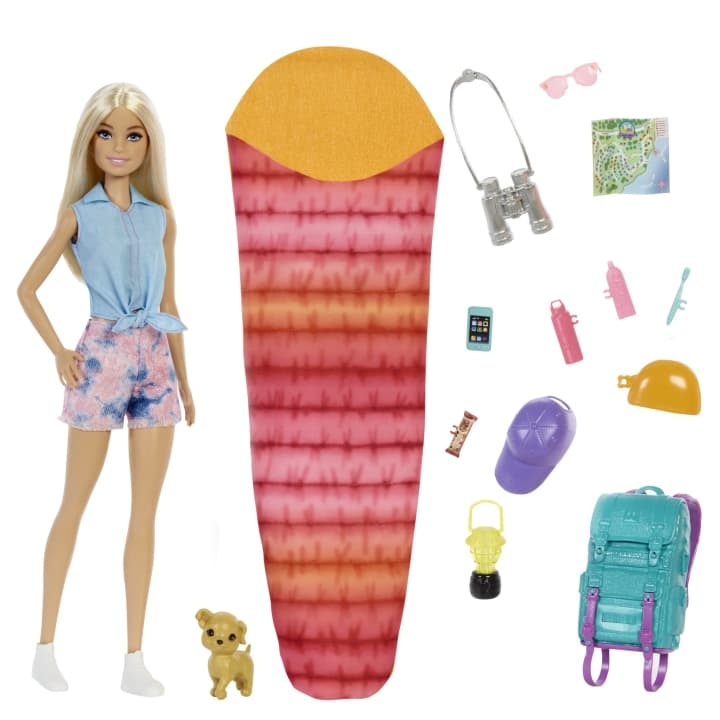 Barbie Campingdukke med hvalp - Malibu (HDF73) i gruppen LEGETØJ, BØRN & BABY / Legetøj / Docks og tilbehør hos TP E-commerce Nordic AB (C80628)