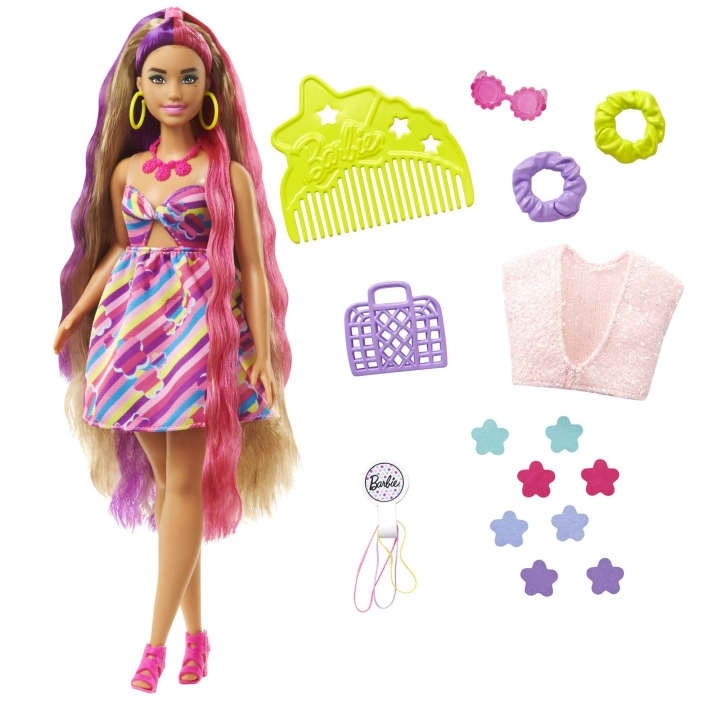 Barbie Totally Hair - Dukke med blomstertema (HCM89) i gruppen LEGETØJ, BØRN & BABY / Legetøj / Docks og tilbehør hos TP E-commerce Nordic AB (C80632)