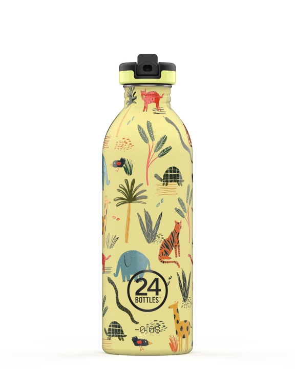 24Bottles - Kids Collection - Urban Bottle 500 ml m. sportslåg - Jungle Friends (24B917) i gruppen SPORT, FRITID & HOBBY / Friluftsliv / Termokander & vandflasker hos TP E-commerce Nordic AB (C80738)