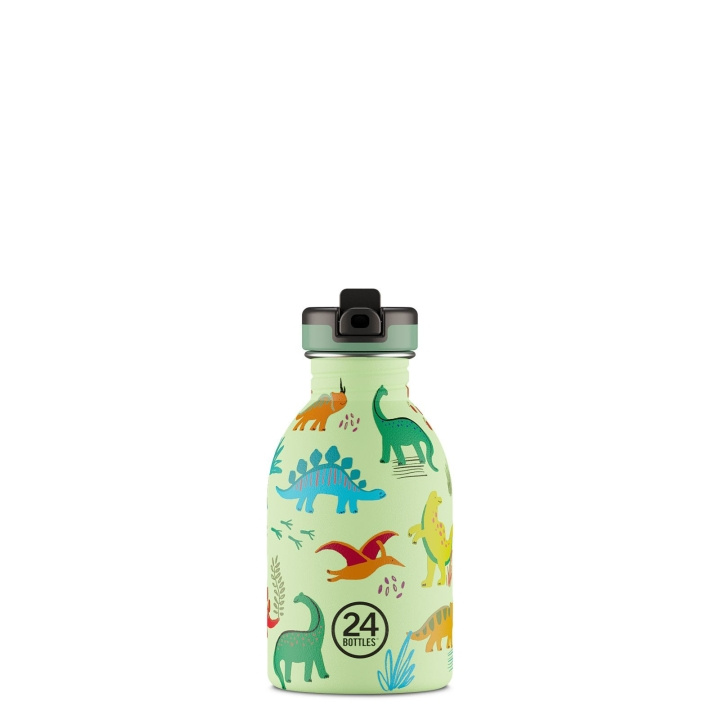 24Bottles - Kids Collection - Urban Bottle 250 ml m. sportslåg - Jurassic Friends (24B936) i gruppen SPORT, FRITID & HOBBY / Friluftsliv / Termokander & vandflasker hos TP E-commerce Nordic AB (C80742)