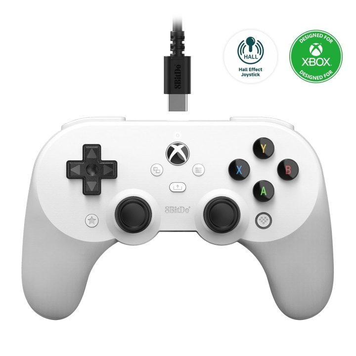 8Bitdo Pro 2 kablet Xbox-gamepad hvid i gruppen HJEMMEELEKTRONIK / Spilkonsoller og tilbehør / Xbox Series X hos TP E-commerce Nordic AB (C80904)