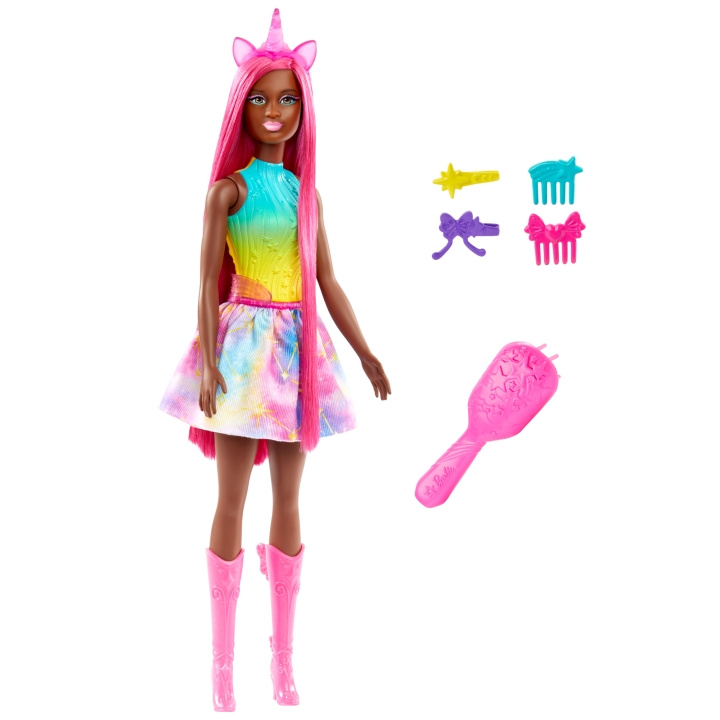 Barbie A touch of Magic Enhjørningedukke med langt hår (HRR01) i gruppen LEGETØJ, BØRN & BABY / Legetøj / Docks og tilbehør hos TP E-commerce Nordic AB (C80913)