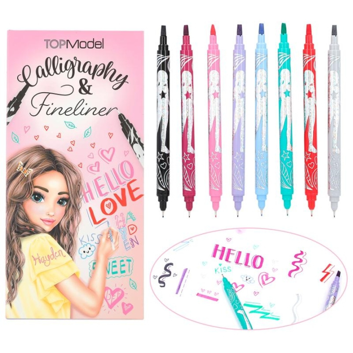 TOPModel Calligraphy & Finliner Set (411392) i gruppen SPORT, FRITID & HOBBY / Hobby / Mal & Tegn / Kuglepenne, Farveblyanter & Tuschpenne hos TP E-commerce Nordic AB (C80962)