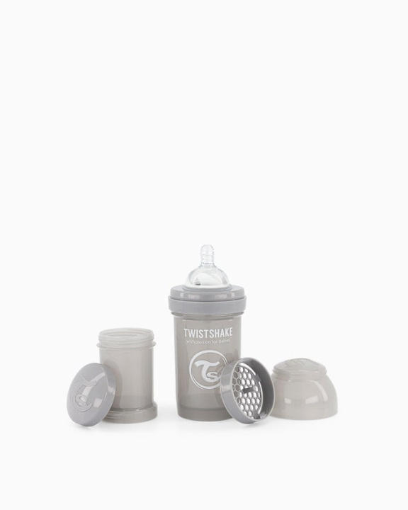 Twistshake Anti-Colic sutteflaske pastelgrå 180 ml i gruppen LEGETØJ, BØRN & BABY / Mad & Drikke / Sutteflasker og tilbehør hos TP E-commerce Nordic AB (C81002)