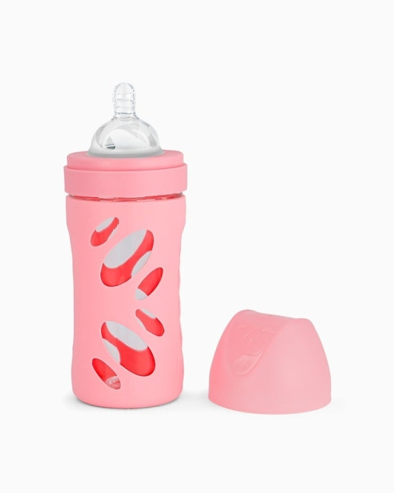 Twistshake Anti-Colic Glasflaske Pastel Pink 260 ml i gruppen LEGETØJ, BØRN & BABY / Mad & Drikke / Sutteflasker og tilbehør hos TP E-commerce Nordic AB (C81014)