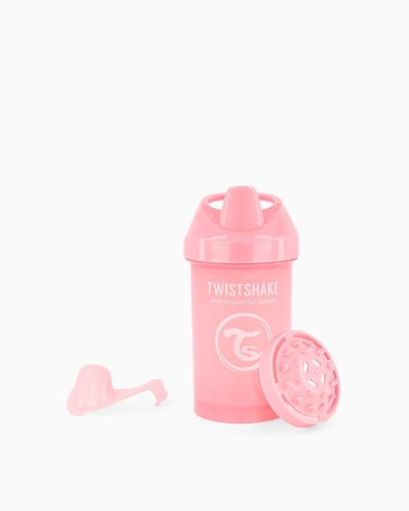 Twistshake Crawler Cup 8+m Pastel Pink 300 ml i gruppen LEGETØJ, BØRN & BABY / Mad & Drikke / Sutteflasker og tilbehør hos TP E-commerce Nordic AB (C81023)