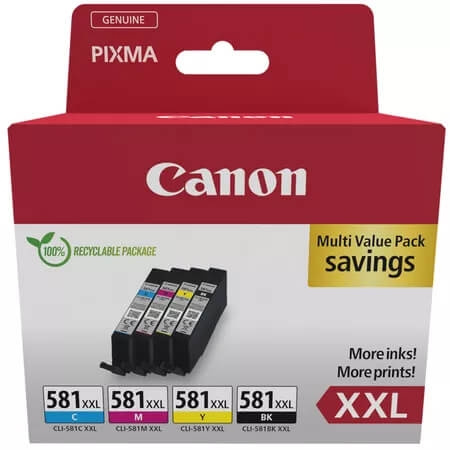 Canon Blæk 1998C007 CLI-581XXL Multipak i gruppen COMPUTERTILBEHØR / Printere og tilbehør / Blæk og toner / Blækpatroner / Canon hos TP E-commerce Nordic AB (C81338)