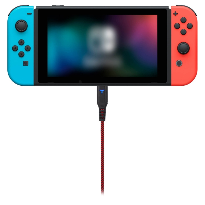 EgoGear Kabel SCH10 Rød/Sort Type-C 3m Flettet til NSW i gruppen HJEMMEELEKTRONIK / Spilkonsoller og tilbehør / Nintendo Switch / Tilbehør hos TP E-commerce Nordic AB (C81419)