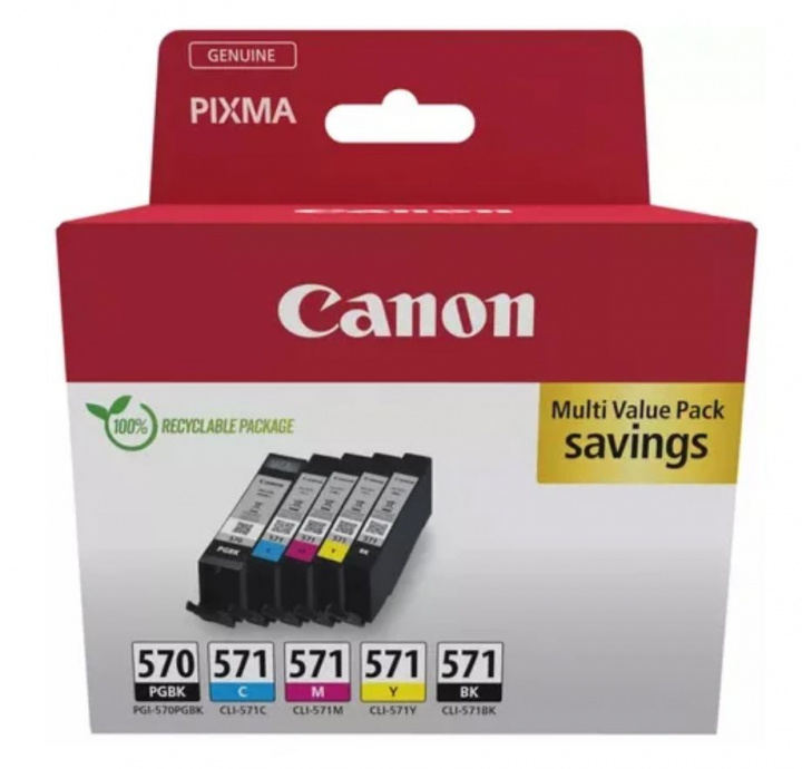 Canon Blæk 0372C006 PGI-570/CLI-571 Multipak i gruppen COMPUTERTILBEHØR / Printere og tilbehør / Blæk og toner / Blækpatroner / Canon hos TP E-commerce Nordic AB (C81421)