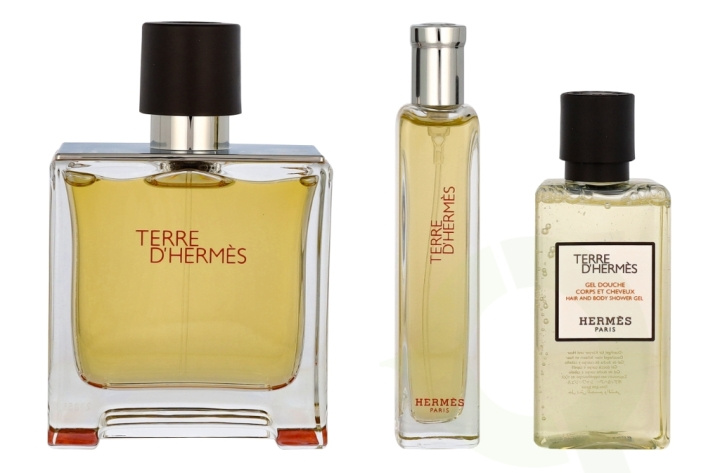 Hermes Terre D\'Hermes Giftset 130 ml Edp Spray 75ml/Edp Spray 15ml/Shower Gel 40ml i gruppen SKØNHED & HELSE / Gaveæske / Gaveæske til ham hos TP E-commerce Nordic AB (C81602)