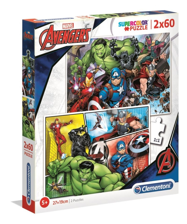 Clementoni 2x60 puslespil til børn Avengers i gruppen LEGETØJ, BØRN & BABY / Legetøj / Puslespil hos TP E-commerce Nordic AB (C81787)