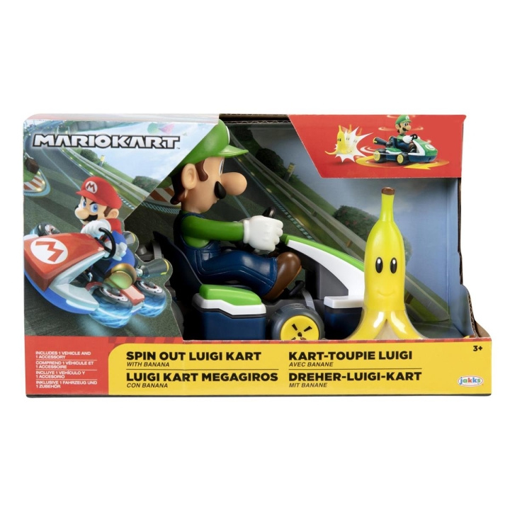 JAKKS Pacific Super Mario 2,5 tommer Spin Out Mario Kart Luigi i gruppen LEGETØJ, BØRN & BABY / Legetøj / Legetøjsbiler hos TP E-commerce Nordic AB (C81819)