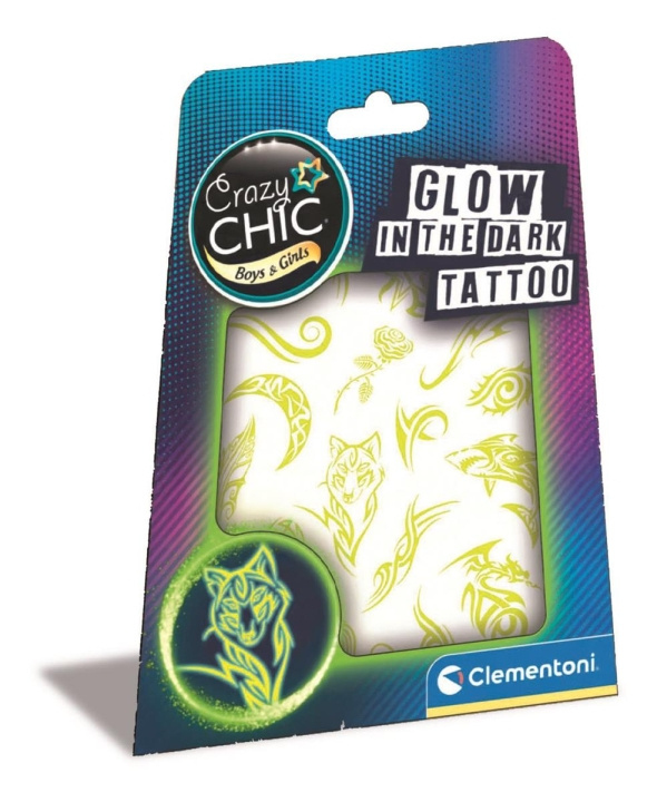 Clementoni Crazy Chic Glow in the dark Tattoo i gruppen LEGETØJ, BØRN & BABY / Legetøj / Hobbyartikler hos TP E-commerce Nordic AB (C81851)