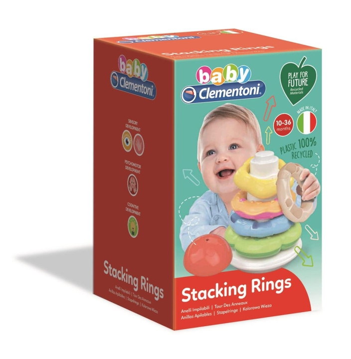 Clementoni Stabelringe (100 % genbrug) i gruppen LEGETØJ, BØRN & BABY / Babyleg (0-3 år) / Aktivitetslegetøj hos TP E-commerce Nordic AB (C81871)