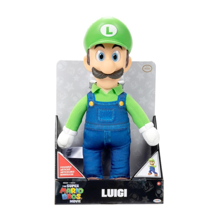 JAKKS Pacific Super Mario Movie Premium Posable Plush 15 tommer Luigi i gruppen LEGETØJ, BØRN & BABY / Babyleg (0-3 år) / Tøjdyr hos TP E-commerce Nordic AB (C81911)