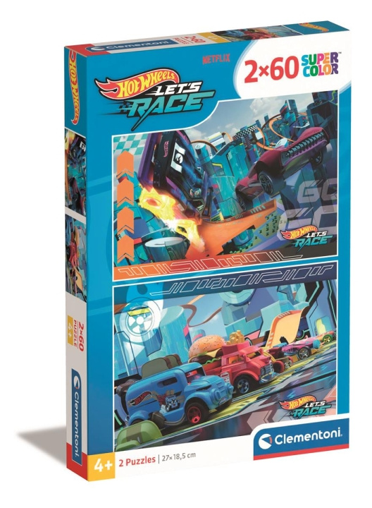 Clementoni 2x60 brikker Puslespil Børn Hotwheels i gruppen LEGETØJ, BØRN & BABY / Legetøj / Puslespil hos TP E-commerce Nordic AB (C82213)