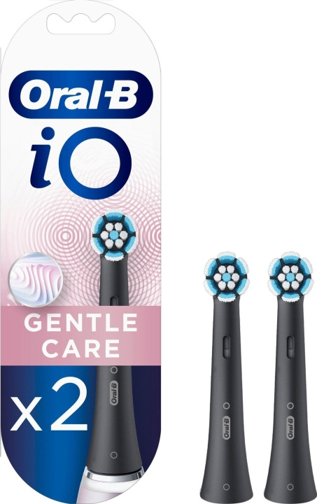 Oral B iO Gentle Care Black udskiftningshoveder 2 stk i gruppen SKØNHED & HELSE / Oral pleje / Tilbehør til elektriske tandbørster hos TP E-commerce Nordic AB (C82440)