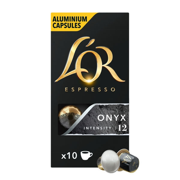 Philips L\'Or L\'OR-kapsler - Espresso Onyx - Kaffekapsler - 10 stk i gruppen HJEM, HUS & HAVE / Husholdningsapparater / Kaffe og espresso / Kaffekapslar hos TP E-commerce Nordic AB (C82513)